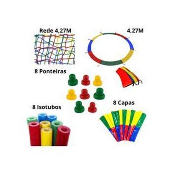 Imagem de Kit Completo Cama Elástica  Protetores de Molas, Rede e Capas Inclusos
