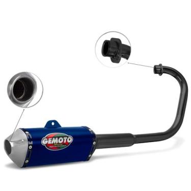 Imagem de Escapamento Gemoto Esportivo Racing 3 Trioval Curva Preta Titan 150 Es