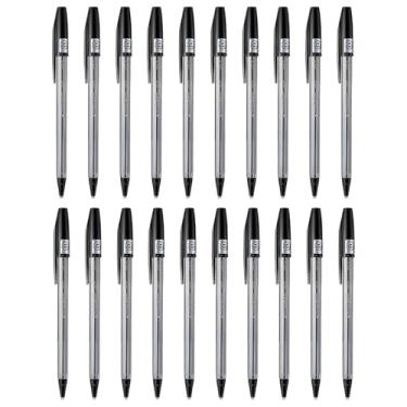 Imagem de 三菱鉛筆 Mitsubishi Pencil Caneta esferográfica, uso no escritório, SA-R10P.24, preta, 20 canetas