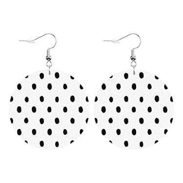 Imagem de Swono Brincos redondos de couro sintético de pirulito colorido brilhante para mulheres, doce, sobremesa, doce, doce, para crianças, rosa, azul, amarelo, espiral, bola, leve, com estampa dupla face,