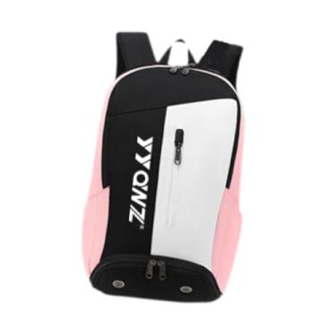 Imagem de Dynwave Bolsa de badminton masculina, bolsa de mão, equipamento, alças ajustáveis, bolsa de transporte, mochila esportiva, raquetes, mochila para esportes ao, Rosa