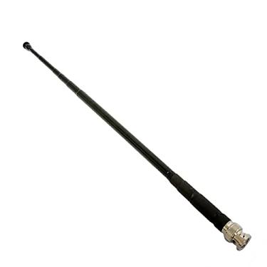 Imagem de UngSung Antena portátil retrátil 26 ~ 28 MHz BNC conector macho 22.9 cm a 68.6 cm comprimento 6 seções antena de cobre cromado compatível com rádios portáteis BNC conector fêmea