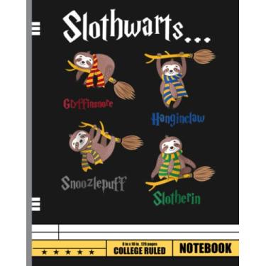 Imagem de Harry Slothwarts-Funny Birthday Gift Sloth Notebook: Blank Wide Ruled Paper Notebook | Sloth Pattern | Wide Lined Workbook Journal for Kids Teens Students Children Girls Boys