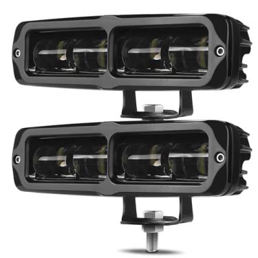 Imagem de DERI Barra de luz LED de 15,2 cm, 2 unidades de 6000LM Spot Slim Light Pods com linha de corte, barra de luz de reserva de LED off-road para caminhonete, caminhonete, SUV, UTV, ATV, motocicleta