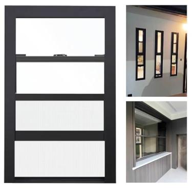 Imagem de Substituição de janela de casas móveis de 45,7 x 61 cm, janela deslizante vertical com tela, ventilação de janela de galpão preto de alumínio para casas de porão chuveiros galinheiro
