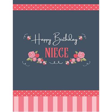 Imagem de Happy Birthday NIECE: DOTTED Journal 8.5x11 LARGE Notebook Vintage Luxurious MATTE Cover 120 Pages Dot Grid Paper Birthday Gifts For NIECE Dot Graph Sketchbook A4 Retro Floral