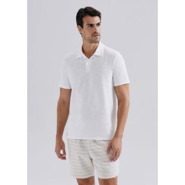 Imagem de Camisa Polo Masculina Manga Curta Texturizada - Hering, M, Off, White