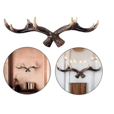 Imagem de Gancho Cabide de Parede com Design em Chifre de Veado e Alce: Prático, Elegante e Ideal para Decoração de Ambientes Rústicos ou Modernos. Ótimo como Suporte para Roupas, Toalhas e Acessórios. (Marrom)