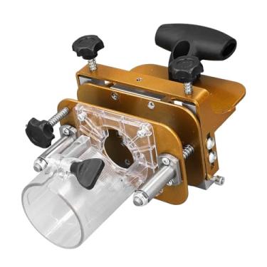 Imagem de Gabarito de entalhe 2 em 1, Localizador de ranhuras em aço inoxidável com largura, profundidade e altura ajustáveis para roteadores de madeira gabarito para entalhe e espiga