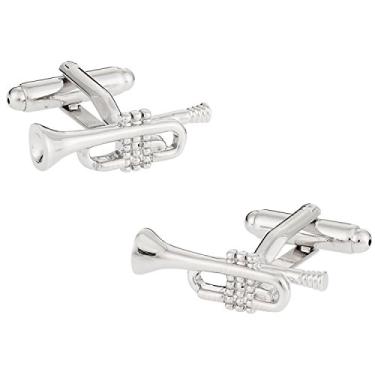 Imagem de Abotoaduras de trompete Cuff-Daddy para músicos de jazz com caixa de apresentação