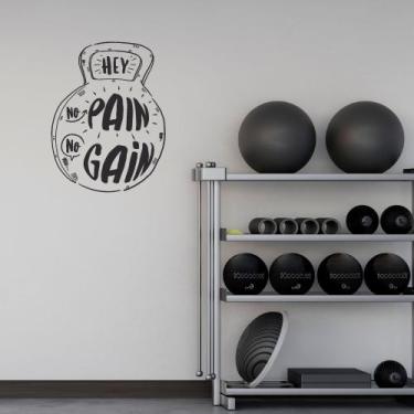 Imagem de Adesivo De Parede No Pain No Gain Motivação Academia Frase Decoração R