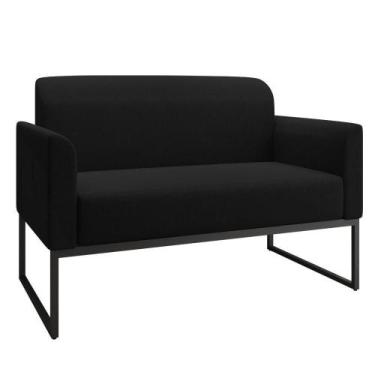 Imagem de Namoradeira 02 Lugares Linho Preto Cor A79 Preto - DROSSI