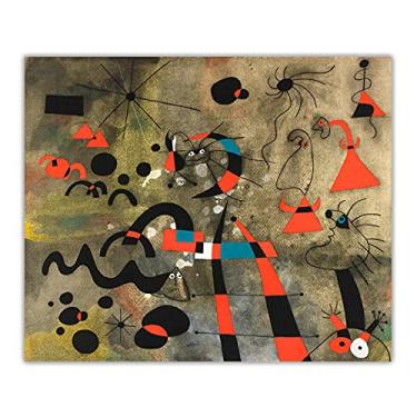 Imagem de Impressões famosas de Joan Miro - Impressão de pinturas de Joan Miro em tela - Arte Moderna Joan Miro Cartazes - Imagens de arte de parede em tela abstrata para decoração de sala de estar (A escada de