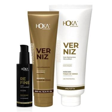 Imagem de Kit brilho intenso antifrizz verniz  bbcream refine hoka - HOKA PROFES