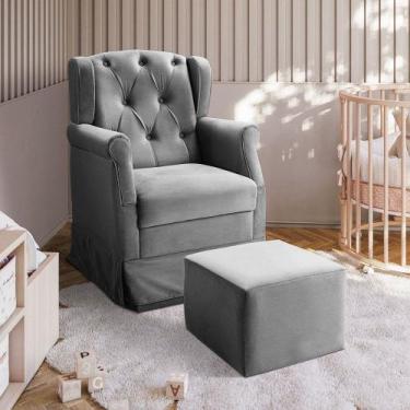 Imagem de Poltrona Cadeira de Amamentação Balanço Ternura Material Veludo Star C