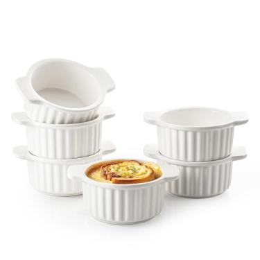Imagem de Gacoree Tigelas de sopa de cebola francesa com alças, ramequins de 350 ml com alça, pote de sopa, seguro para ensopado de carne, pimenta, cereal, sobremesa, conjunto de 6