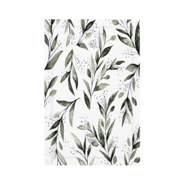 Imagem de Folhas verdes planta eucalipto 1 gangue placa de parede sem dispositivo placa decorativa de interruptor de luz em branco placa elétrica para banheiro, casa, quarto, decoração de arte