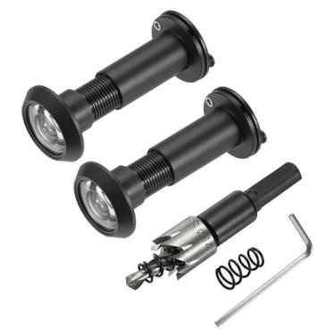 Imagem de PATIKIL Visualizador de porta de 9/40.6 cm, visor de porta de privacidade de cobre de 2 peças com capa de privacidade, 180 graus serve para porta de 3 a 6 cm com broca de 14 mm/0,55" para segurança,