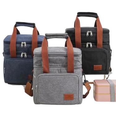 Imagem de Bolsa Térmica 2 Compartimentos com Alça Transversal – Mantém Alimentos e Bebidas Frescas por Mais Tempo