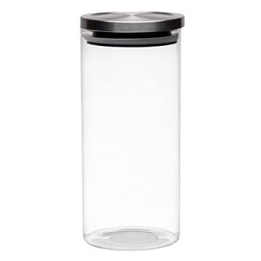 Imagem de Mimo Style Borossilicato Pote Hermético de Vidro com Tampa, Transparente (Inox), 1.3 L