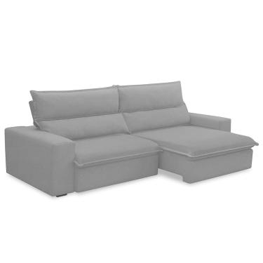 Imagem de Sofá Retrátil Reclinável Para Sala 3 Lugares 250cm Senzi F04 Veludo Cinza Escuro - Lyam Decor