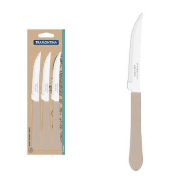 Imagem de Conjunto Facas Tramontina Inox Leme 3 Peças 23180334 Cinza