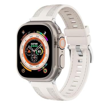 Imagem de FAGWIG Pulseira esportiva trançada de nylon de silicone compatível com Apple Watch séries 10, 9, 8, 7, 6, 5, 4, 3, 2 e 1, Ultra, 2 mulheres, para Apple Watch de 49 mm, 46 mm, 45 mm, 44 mm, 42 mm, 41