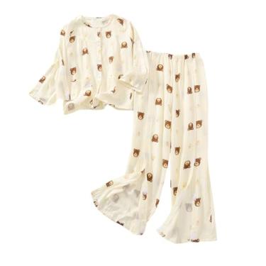 Imagem de Aylashine Roupas femininas acamadas para pacientes, roupas de quimioterapia adaptáveis totalmente abertas, fácil de usar e tirar, urso grande das quatro estações (G)