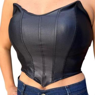 Imagem de Cropped Corselet Blusa Feminina Decotado Festa Balada Casual Elegante 