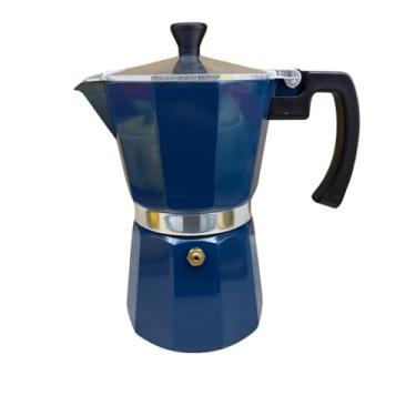 Imagem de Cafeteira Italiana Moka Premiumn Luxo, Alumínio, Azul Navy, Compatível com Fogão a Gás e Elétrico, Alça Ergonômica de Plástico, Café Expresso Rápido (6 Xícaras)
