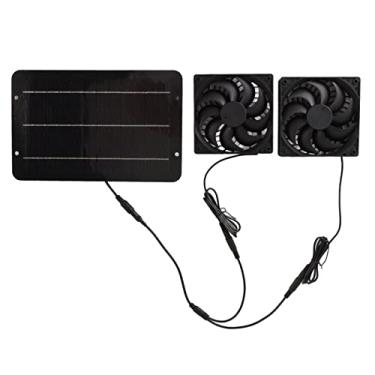 Imagem de Kit de ventilador movido a energia solar, portátil, à prova d'água, 10 W, 12 V, para galinheiro, estufa, galpão, exaustão, ventilação de resfriamento
