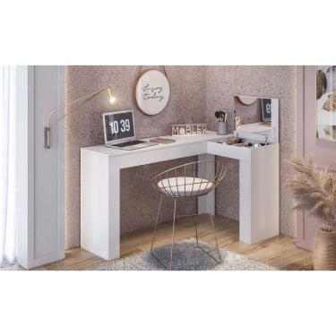 Imagem de Penteadeira Camarim Em L Plus/Jade Branco - Big Shops