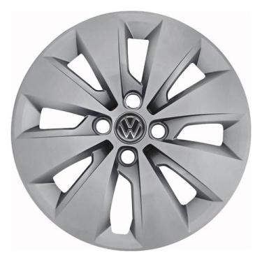 Imagem de Calota 247ca-pta aro 14 ca cubo alto prata + emblema de alumínio volks