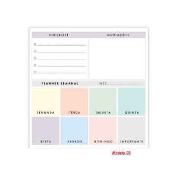 Imagem de Quadro Lousa Magnética Planner Recados - Modelo 3 Checklist