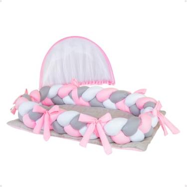 Imagem de Mosquiteiro Tule Elástico Com Ninho Redutor Berço Portátil (Rosa - Clean)