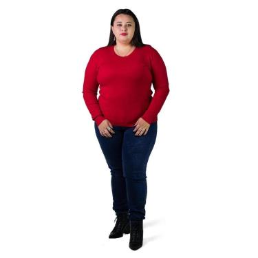 Imagem de Suéter Feminino City Lady by Facinelli Plus Size 658121 Vermelho-Feminino