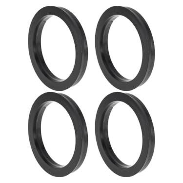 Imagem de INFINAUTO Anéis centralizados de cubo de roda de carro de 82,1 mm a 66,1 mm rodas de policarbonato preto eixo central amortecedor Hubrings 4 peças