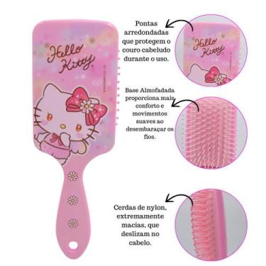 Imagem de Escova Para Cabelos Raquete Quadrada Hello Kitty Sanrio