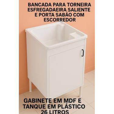 Imagem de Balcão Gabinete P/ Tanque 26 Litros Com Pés Uma Porta Mdf Tx ideal par