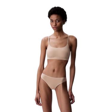 Imagem de Calvin Klein Sutiã feminino Invisibles confortável sem costura com alça skinny, Nu, G