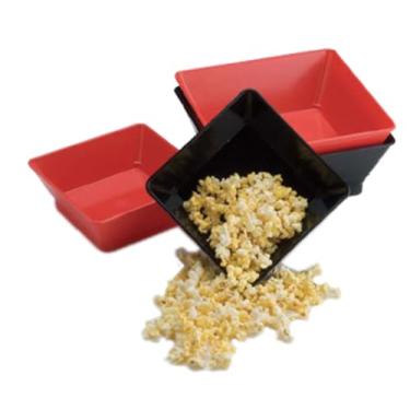 Imagem de FSE 373-HS-HS1054-BBN Cesta de servir quadrada, 23 x 7,6 cm de profundidade, polipropileno, cor de feijão preto, pode ser colocado no micro-ondas e na lava-louças, suporte de alimentos comercial