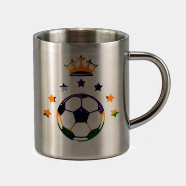 Imagem de Caneca de Inox Premium Prateada 400ml COROA BRASIL COPA BOLA - Criatic