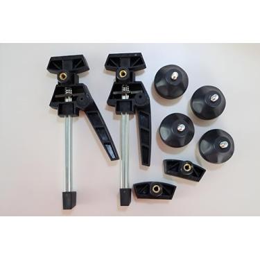 Imagem de Elementos de fixação para bancada de trabalho furos para cães braçadeira de parafuso ajustável para marcenaria fixação substituição Festool 488030 elementos de fixação TS pacote com 2