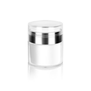 Imagem de Frascos de bomba Airless recarregáveis cosméticos hidratantes tamanho viagem para creme, géis e loção com espátula de silicone (28 g)