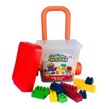 Imagem de Balde Carrinho De Puxar Com 50 Blocos 5032 - Gulliver, UNICO, Cores so