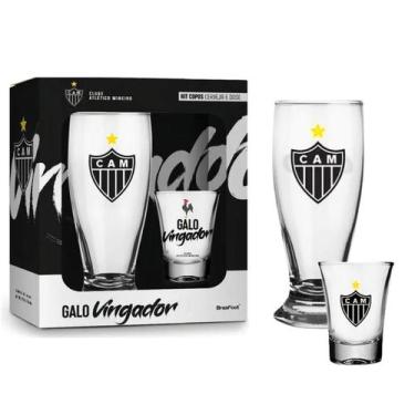 Imagem de Kit Copos Cerveja e Dose Atlético Mineiro Brasfoot
