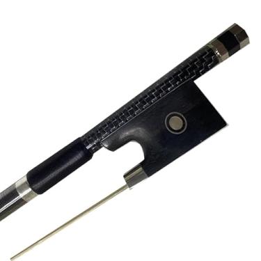 Imagem de yinfeel Arco de violino de fibra de carbono dourado/prata/azul/verde/vermelho 4/4 cabelo de cavalo branco para adultos (prata)