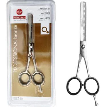 Imagem de Tesoura Mundial Desbastar Cabelo Descanso Dedo Personal 16cm - Mundial
