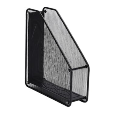 Imagem de KiBcsLic Porta-arquivos de mesa para revistas, suporte vertical para armazenamento, multiuso, prático, organizador de arquivos de aço, porta-documentos para, 1 Compartimento