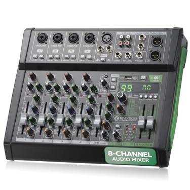 Imagem de Pyle Mixer De Áudio 8 Canais - Controlador Estúdio/Mixer Dj Bluetooth 5.0 Com Efeitos Digitais, Interface Usb, Entradas Xlr Compatíveis Mp3 E Display Led, Sistema Placa Som Para Mixagem Pmx508